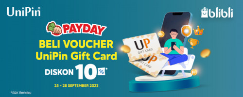Promo Special Blibli Big Pay Day September 2023! Beli Voucher UniPin dan Dapatkan Discount 10%